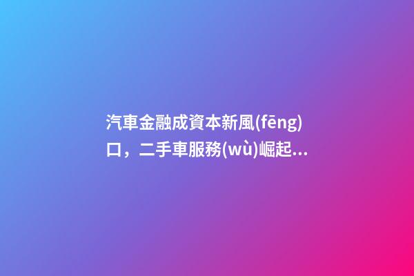 汽車金融成資本新風(fēng)口，二手車服務(wù)崛起！